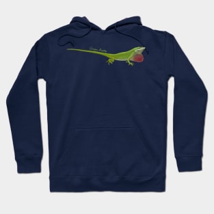 Green Anole lizard - Dewlap Action! Hoodie